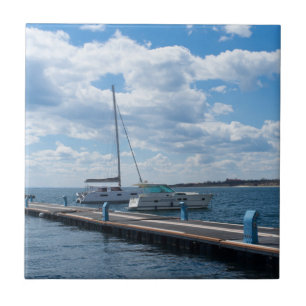 Yachts at mooring ceramic tile