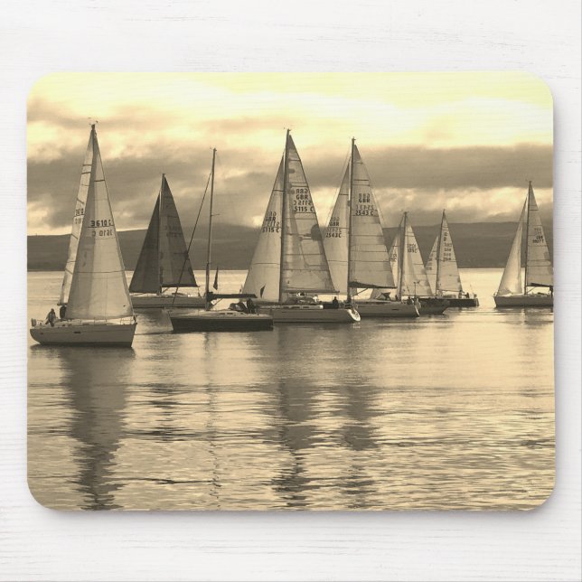 Yachts in Rothesay Bay, Scotland. Mouse Pad (Front)