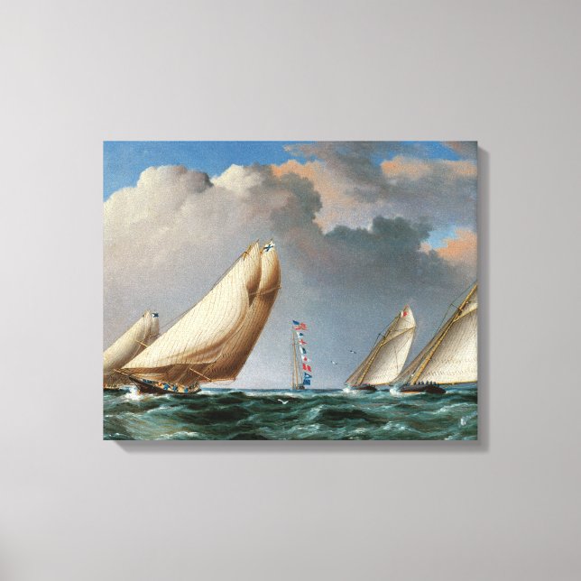 Yachts Rounding The Mark Canvas Print (Front)