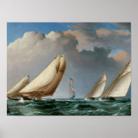 Yachts Rounding the Mark Poster