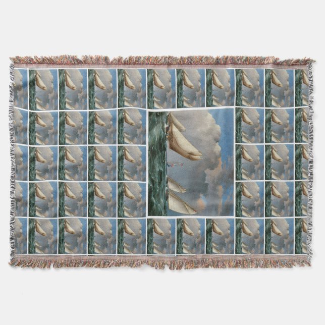 Yachts Rounding the Mark Throw Blanket (Front)