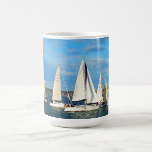 Yachts sailing, Jersey Coffee Mug