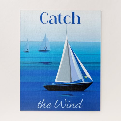 Yachts Under Sail Catch the Wind Jigsaw Puzzle