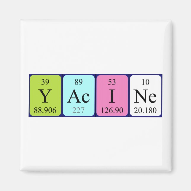 Yacine periodic table name magnet (Front)