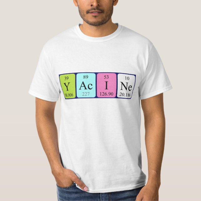 Yacine periodic table name shirt (Front)