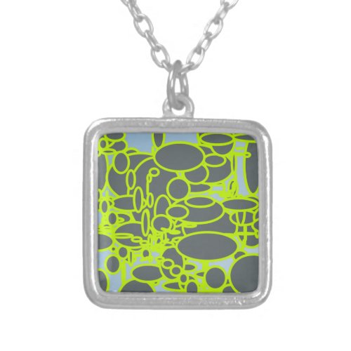Yaei abstract art design 0o silver plated necklace