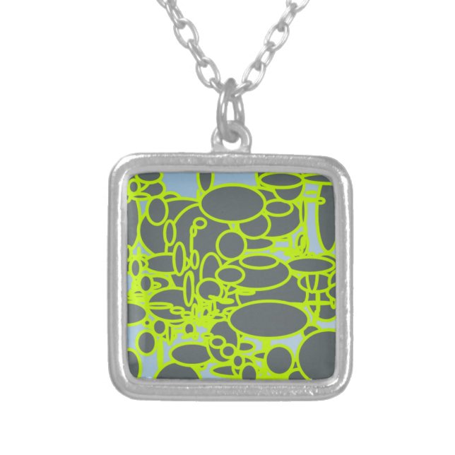 Yaei abstract art design 0o silver plated necklace (Front)