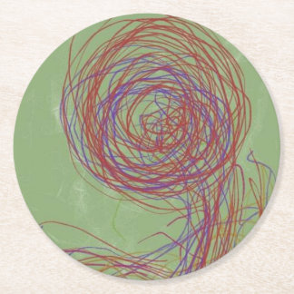 Yaei abstract art round paper coaster