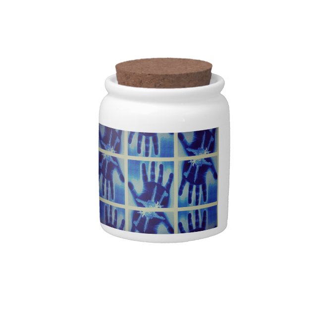 yaei creepy blue hand     candy jar (Front)