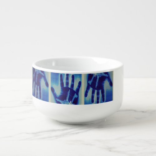 yaei creepy blue hand   soup mug