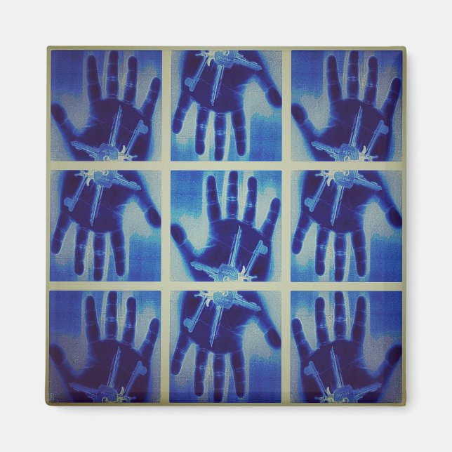 yaei creepy blue hands gonna terrorizing your life magnet (Front)