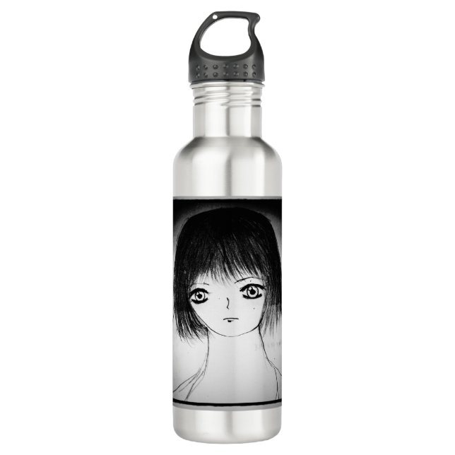 yaei cute manga anime kawaii girl   stainless steel water bottle (Front)