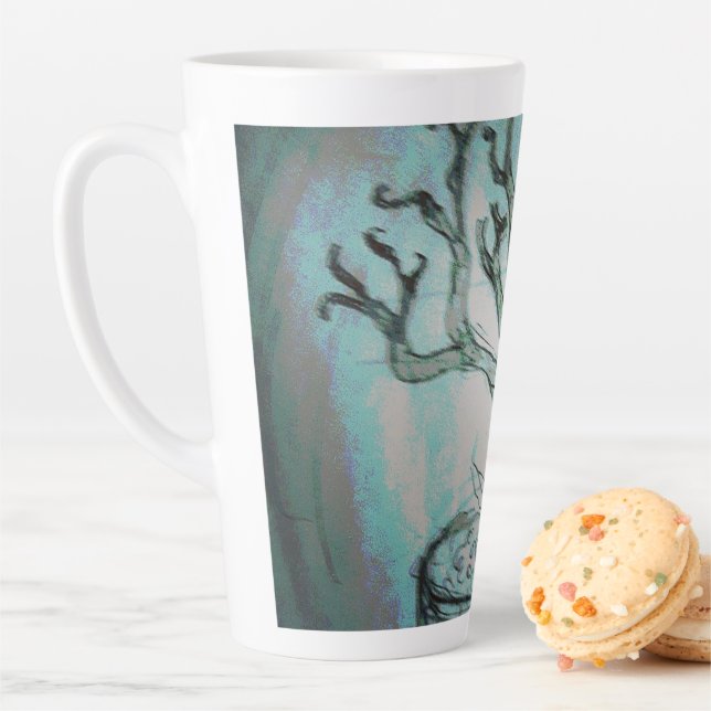 yaei dead bonsai tree drawing art  latte mug (In Situ)