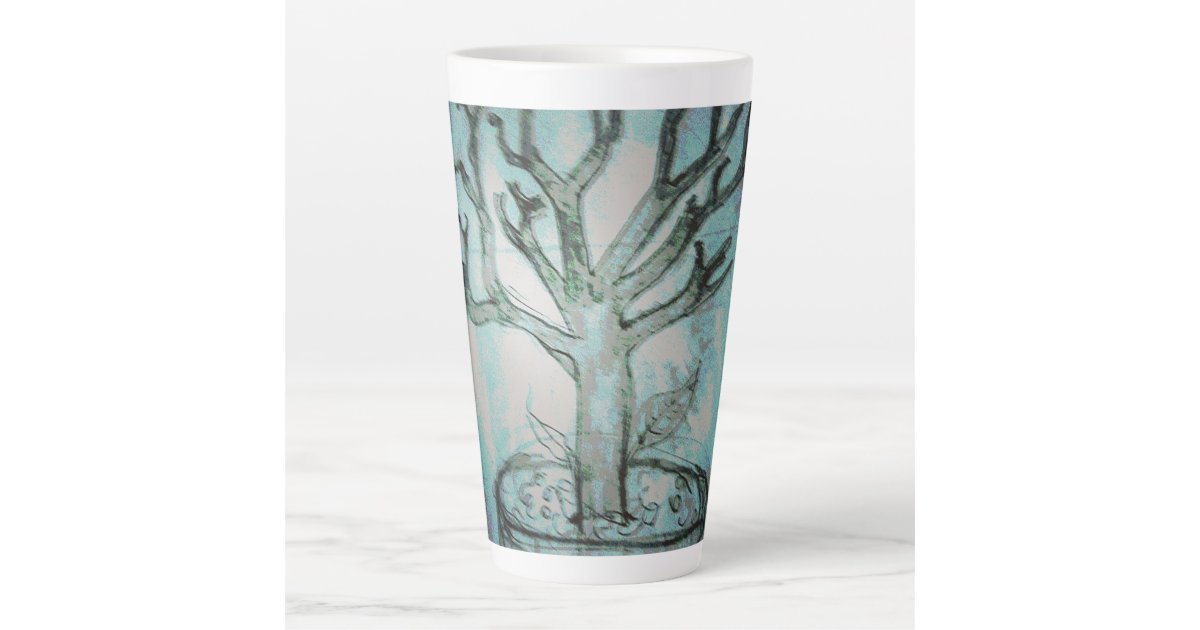 yaei dead bonsai tree drawing art latte mug Zazzle