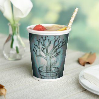 yaei dead bonsai tree drawing art paper cups