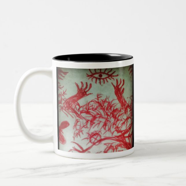 yaei one eye that you believe Two-Tone coffee mug (Left)