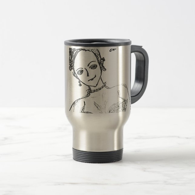 yaei punk girl anime manga drawing  travel mug (Front Right)
