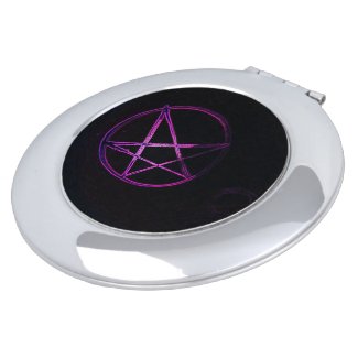 yaei purple pentagram satanic star   compact mirror