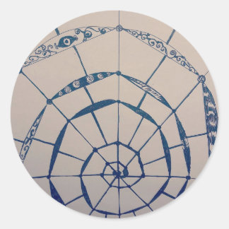 yaei spiderwebs art classic round sticker