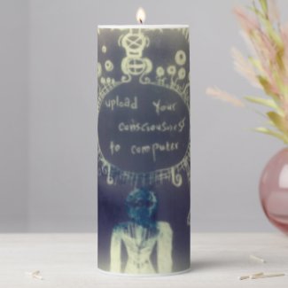 yaei Upload your consciousness to computer Pillar Candle