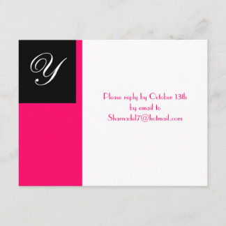 Yael Fruma Pink Black Bat Mitzvah Invitation RSVP