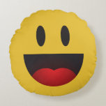 Yah Emoji Round Pillow at Zazzle