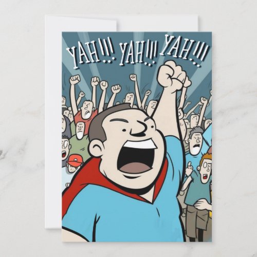 Yah Funny Protesting Excited Card