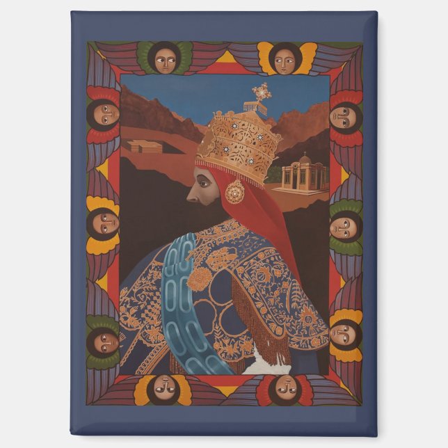 Yah Rastafari Haile Selassie HIM Rasta Roots  Magnet (Front)