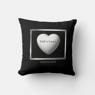Yah's Laws Written On Our Hearts Throw Pillow