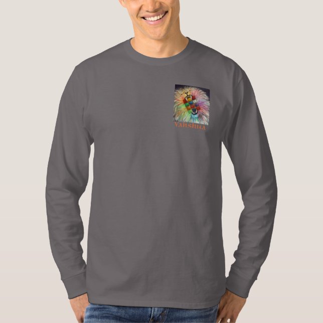 Yahshua Lion & 12 Tribes Long Sleeve T T-Shirt (Front)
