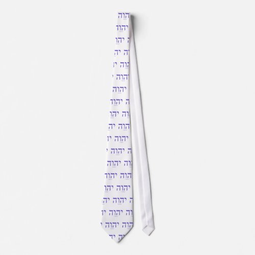 Yahweh in Hebrew Blue Lettering Necktie