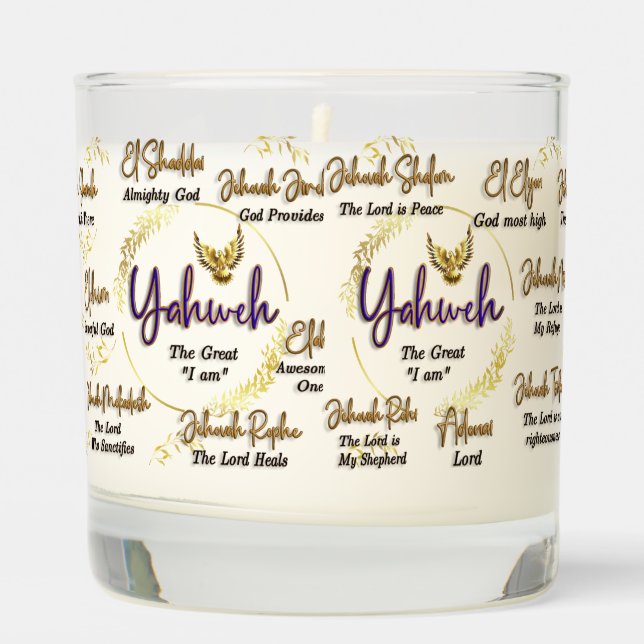 Yahweh Soy Candle for Passover (Left)