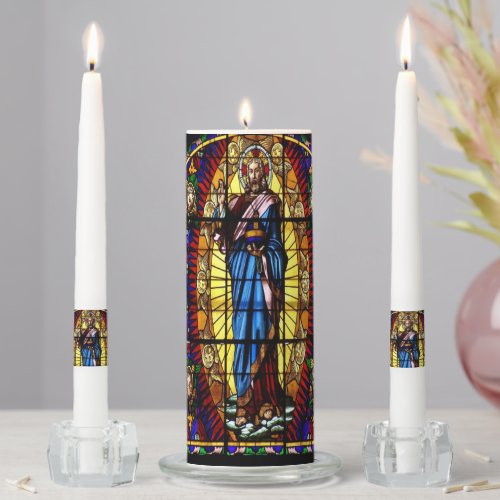  Yahweh Stained Glass  Unity Candle Set