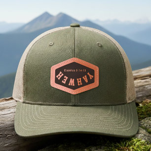 Yahweh! Two-tone Christian Faith Leather Patch Hat