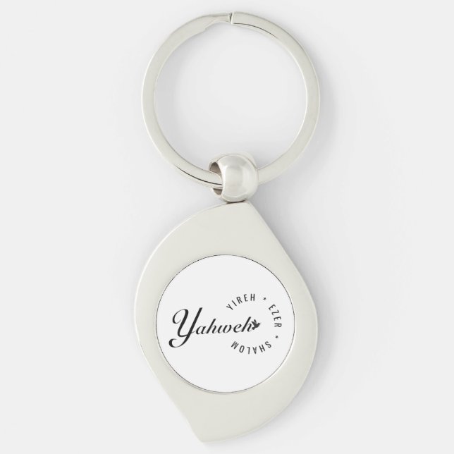Yahweh Yireh Shalom Ezer Names of God Christian Do Keychain (Front)
