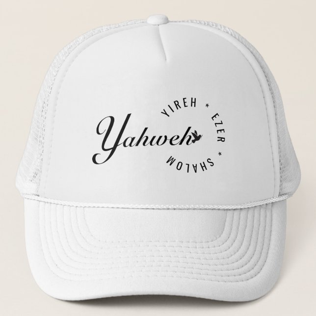 Yahweh Yireh Shalom Ezer Names of God Christian Do Trucker Hat (Front)