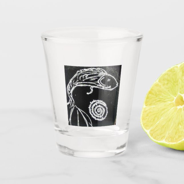 yaie betta fish drawing  shot glass (Front)