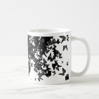 yaie black butterflies coffee mug
