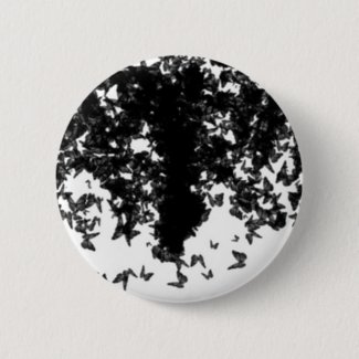 yaie black butterflies pinback button