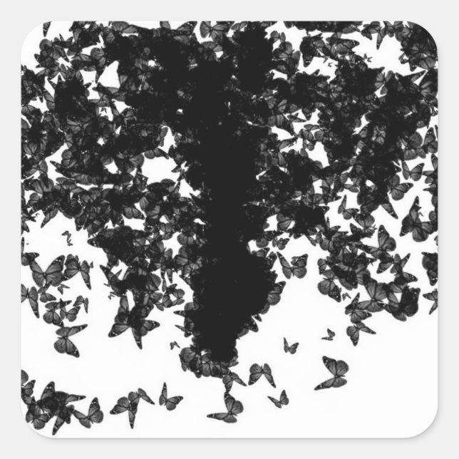 yaie black swallowtail butterfly square sticker (Front)