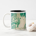 Yaie green monster try to persuade kitsune Two-Tone coffee mug