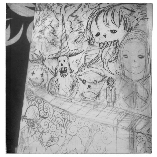 yaie monster manga anime cloth napkin (Front)