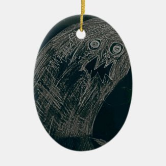 yaie worm drawing and your soul grow dark ceramic ornament