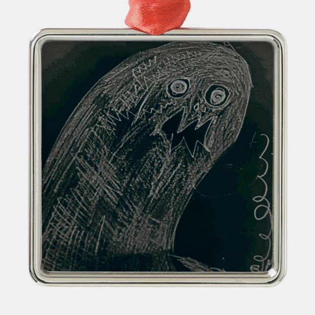 yaie worm drawing and your soul grow dark metal ornament (Front)