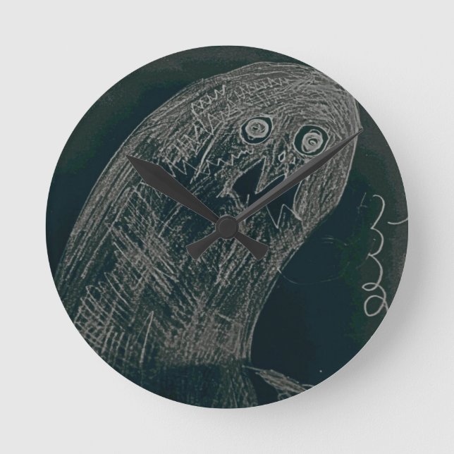 yaie worm drawing and your soul grow dark round clock (Front)
