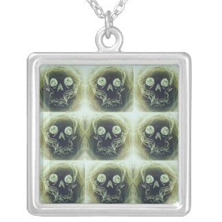 yaie yaei Skull 666 Silver Plated Necklace