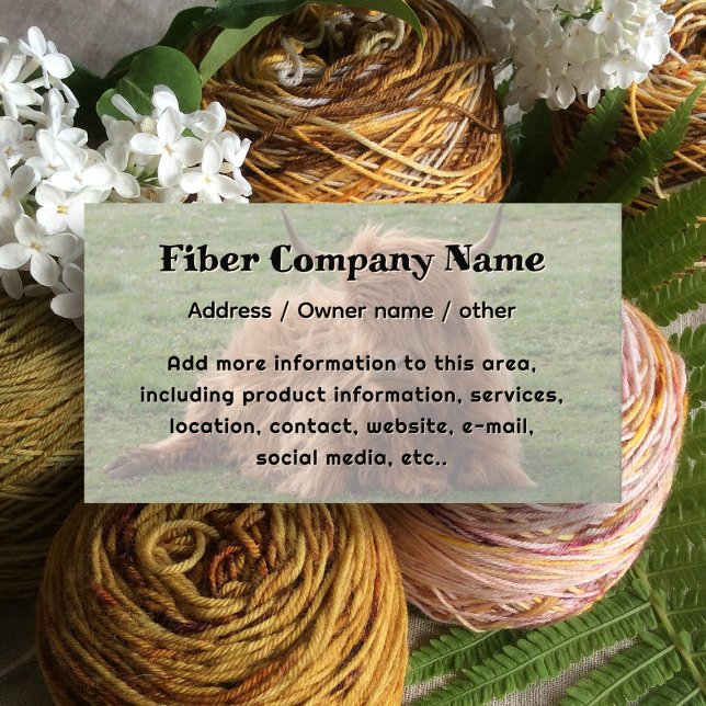 Yak Animal Fiber Company Business Card (Creator Uploaded)