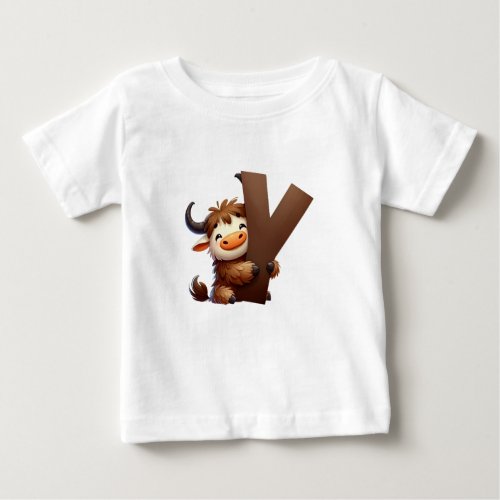 Yak Letter Y Baby T_Shirt