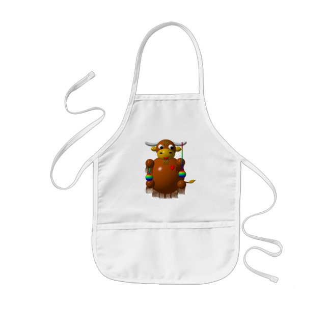 Yak playing with Yo-Yos Kids' Apron (Front)