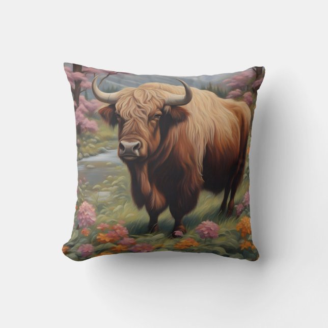 Yak Throw Pillow (Front)